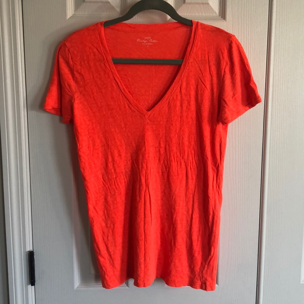 Bright orange j crew tee